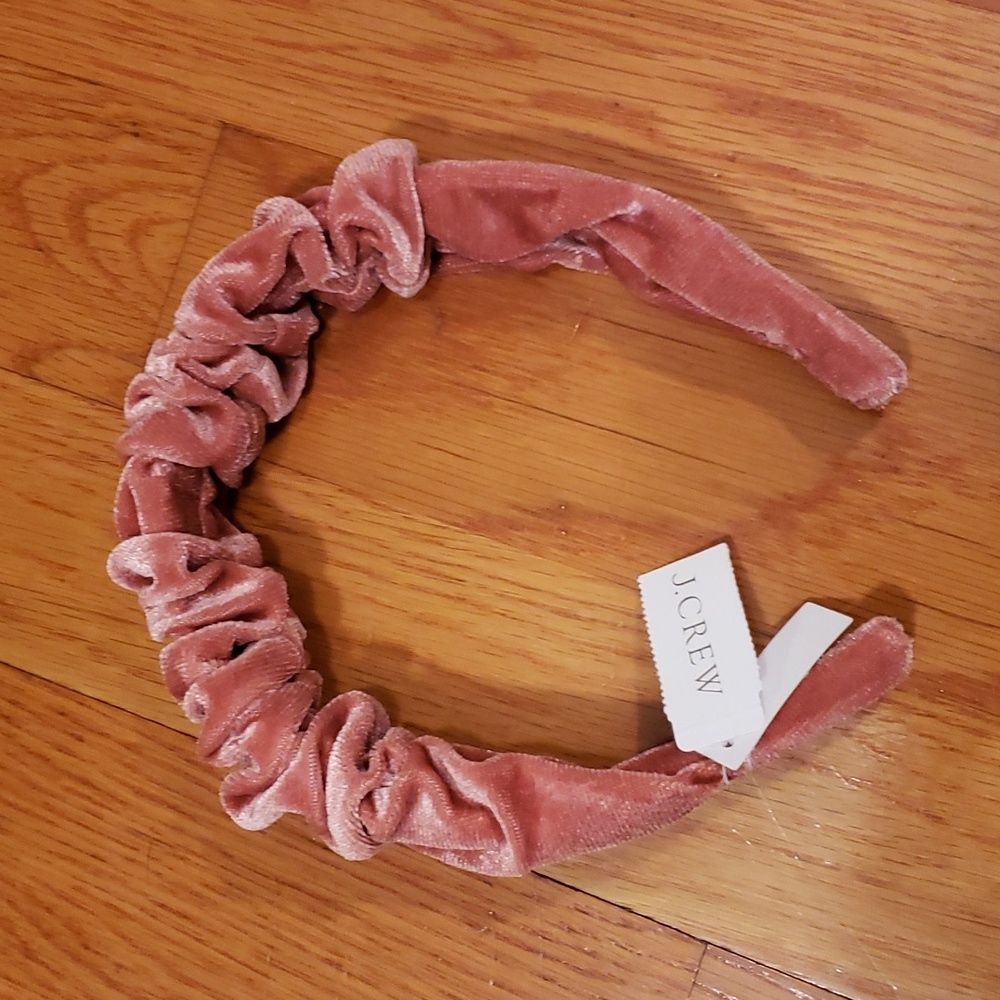 J. Crew Scrunched Velvet Headband NWT